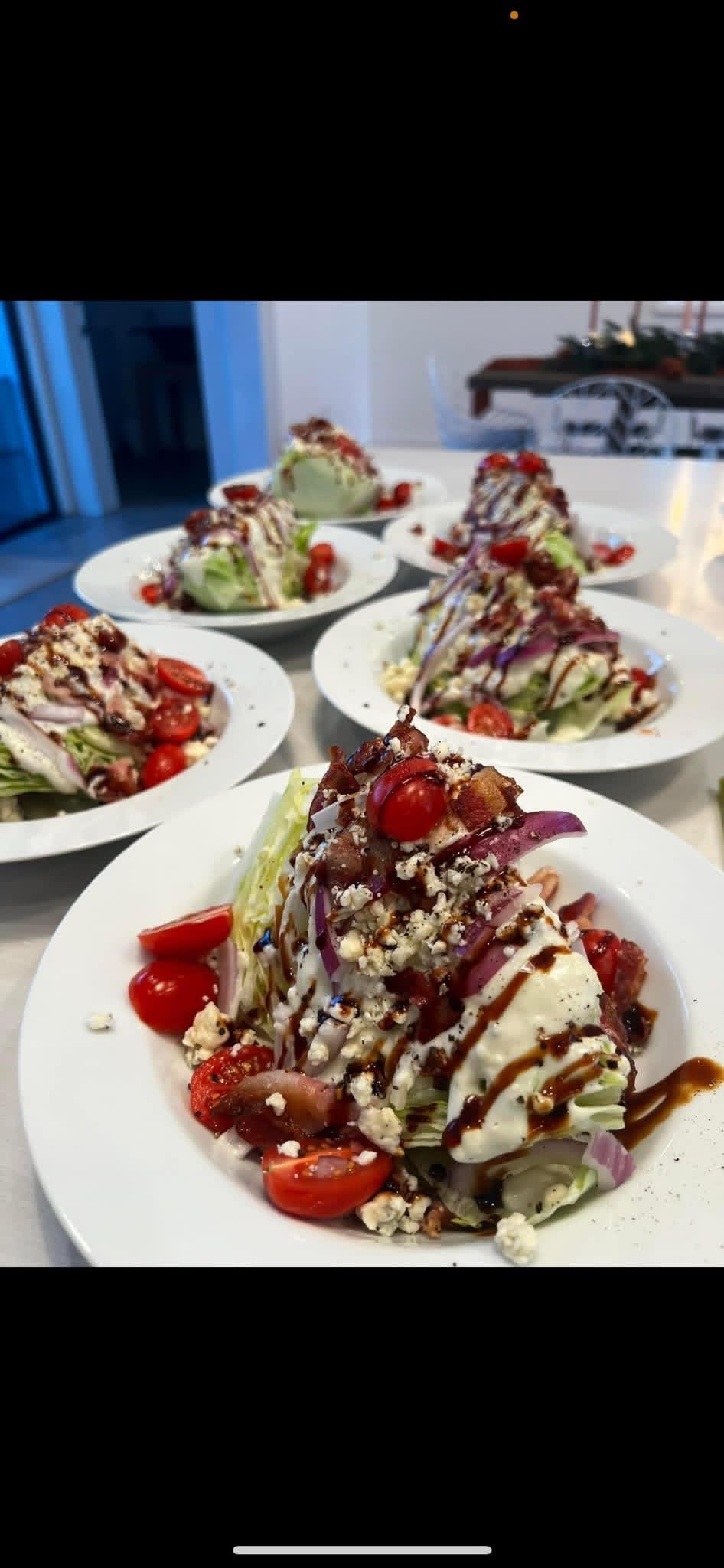 Plated wedge salads for a seated dinner event